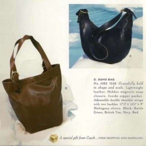 Coach Vintage Red Leather Soho Tote 4082 - Picture 6 of 10